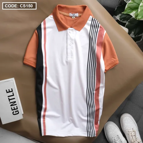 Áo Thun Polo Nam Tay Ngắn Kẻ Sọc Dọc