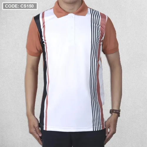 Áo Thun Polo Nam Tay Ngắn Kẻ Sọc Dọc