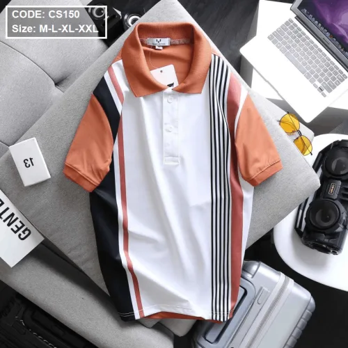 Áo Thun Polo Nam Tay Ngắn Kẻ Sọc Dọc