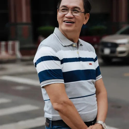 Áo Thun Sọc Nam Trung Niên Cổ Bẻ Có Túi