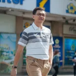 Áo Thun Sọc Nam Trung Niên Cổ Bẻ Có Túi