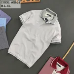 Áo Thun Polo Sọc Nam Cổ Bẻ Có Túi