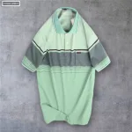 Áo Thun Sọc Nam Có Cổ Phối Viền Có Túi Thun Cotton