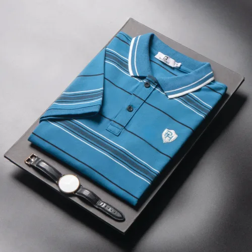 Áo thun sọc nam thêu logo PH thun cotton