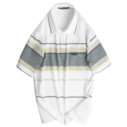 Áo Thun Sọc Nam Trung Niên Cổ Bẻ Có Túi Thun Cotton Cao Cấp (Có size 3x)