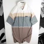 Áo Thun Sọc Nam Trung Niên Phối Màu Cổ Bẻ Có Túi Thun Cotton (Có size 3x)