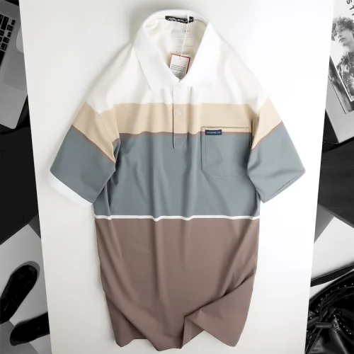 Áo Thun Sọc Nam Trung Niên Phối Màu Cổ Bẻ Có Túi Thun Cotton (Có size 3x)