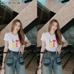 Áo thun thái nữ cổ tròn in chữ LOVE