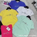 Áo thun thái nữ cổ tròn in chữ postive form suông vừa