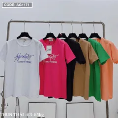Áo thun thái nữ form rộng in chữ kiểu thời trang