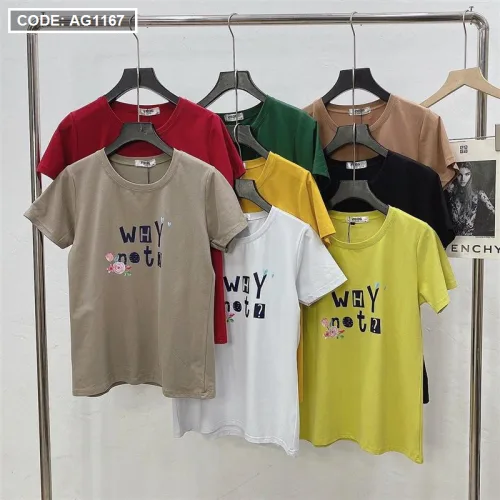 Áo thun thái nữ form rộng in chữ why not