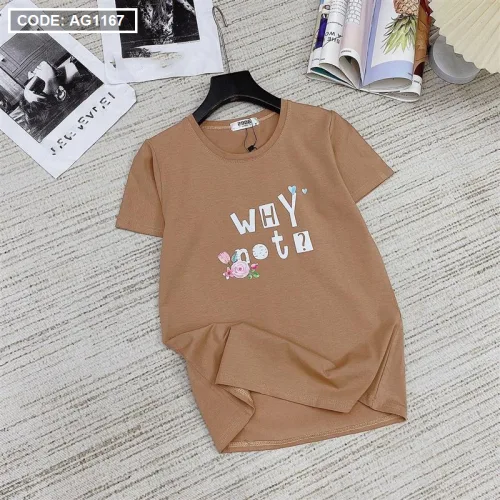 Áo thun thái nữ form rộng in chữ why not