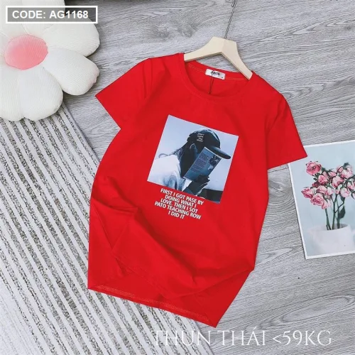 Áo thun thái nữ form suông vừa in hình 3D