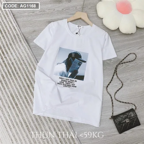 Áo thun thái nữ form suông vừa in hình 3D