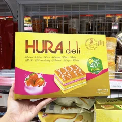 Đánh giá bánh Bông Lan Bibica Hura Deli Hương Sữa Dâu 336g (12 Gói x 28g)