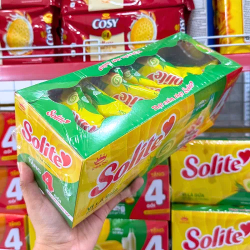 Bánh Bông Lan Cuộn Solite Vị Lá Dứa Hộp Giấy Lớn 396g