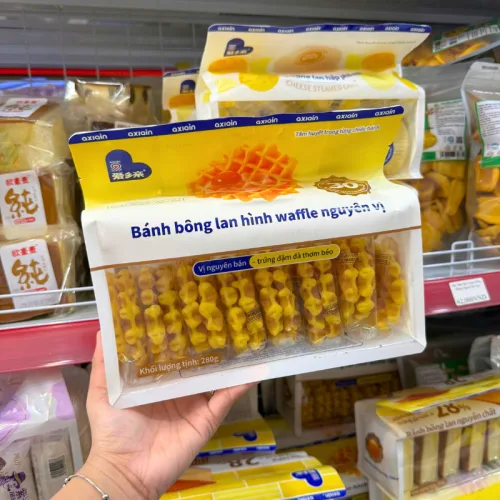 Bánh Bông Lan Waffle Vị Nguyên Bản AXIQIN 280g (Bịch 9 Gói) phù hợp để tham khảo khi chọn AXIQIN