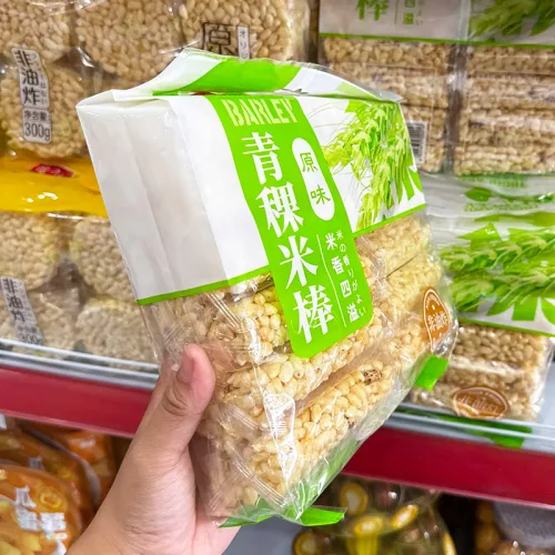 Bánh Cốm Lúa Mạch Highland Barley 300g - Bịch Xanh Lá