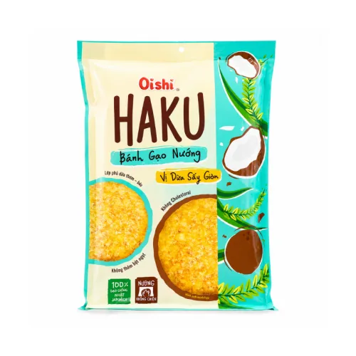 Bánh Gạo Nướng OISHI HAKU Vị Dừa Sấy Giòn 138g phù hợp để tham khảo khi chọn Oishi Haku