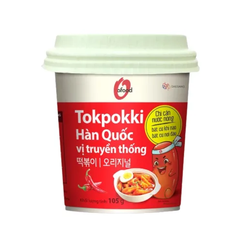 Bánh Gạo Tokpokki Hàn Quốc Vị BBQ O'Food Hộp 140g