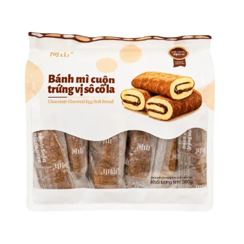 Bánh Mì Cuộn Trứng Vị Socola Heshan 360g