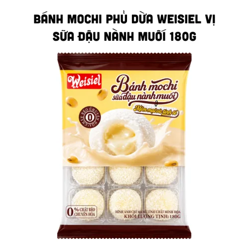 Bánh Mochi Phủ Dừa Weisiel Vị Sữa Đậu Nành Muối 180g
