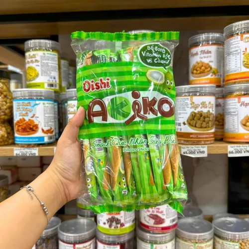 Khám phá Bánh Que Kem OISHI AKIKO Nhân Sữa Dừa 140g - Màu Xanh Lá thuộc nhóm OISHI AKIKO