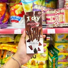 Bảng giá sỉ bánh Que Đũa Phủ Socola Sữa Ticky Uni Firms - Màu Nâu Trắng