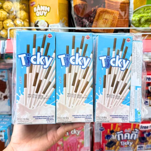 Khám phá Bánh Que Đũa Phủ Sữa Ticky Uni Firms Lốc 13 Hộp - Màu Xanh Dương thuộc nhóm Ticky