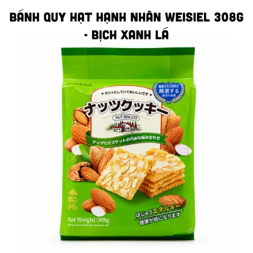 Bánh Quy Hạt Hạnh Nhân Weisiel 308g - Bịch Xanh Lá