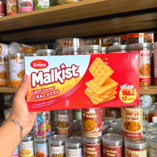 Bánh Quy Lạt Lúa Mạch ROMA MALKIST Đỏ 168g - Hộp 12 Gói