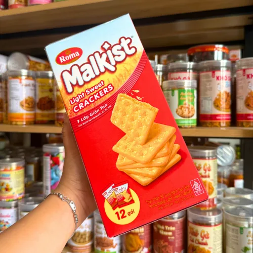 Bánh Quy Lạt Lúa Mạch ROMA MALKIST Đỏ 168g - Hộp 12 Gói