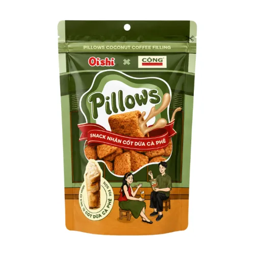 Bánh Quy Nhân Kem OISHI PILLOWS + Cộng Cà Phê Vị Cốt Dừa Cà Phê 80g phù hợp để tham khảo khi chọn OISHI PILLOWS