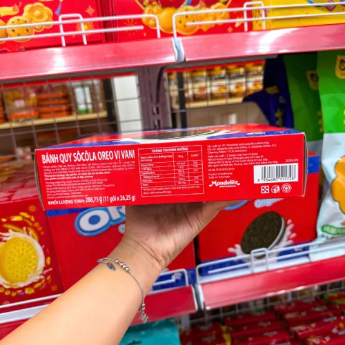 Bánh Quy Oreo Socola Hương Vani Hộp Giấy - Bánh Kinh Đô Oreo 288.75g (11 Gói x 26,25g)