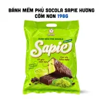Bánh Sapie Mềm Phủ Socola Cốm Non 198g - Bịch Xanh Lá