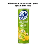 Bánh Snack Khoai Tây Lát Slide Vị Kem Hành - Bánh Slide Khoai Tây Màu Xanh Lá 145Gr (Hộp To)