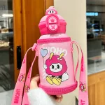 Bình giữ nhiệt cho bé 450ml, họa tiết hoạt hình và quai đeo