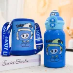 Bình giữ nhiệt cho bé 450ml, họa tiết hoạt hình và quai đeo