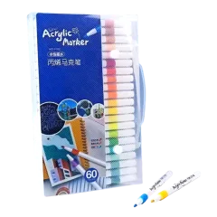 Phân phối bộ 60 Màu Acrylic Vẽ Trên Mọi Chất Liệu Có Thể Vẽ Chồng Màu 20x14x3cm