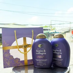 Bộ Dầu Gội Xả OGX Thick &amp; Full + Biotin &amp; Collagen Tím 385ml