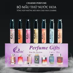 Bộ Dùng Thử Nước Hoa Charme 7 Mẫu Màu Tím (4 Mùi Nam & 3 Mùi Nữ) Dung Tích 3ml/Chai