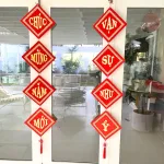 Bộ Đôi Khánh Nhung Chúc Mừng Năm Mới – Vạn Sự Như Ý – An Khang Thịnh Vượng Trang Trí Tết 18x18cm