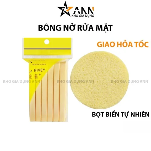 Combo 2 gói bông mút nở rửa mặt HIVEY Beauty Series 8cm