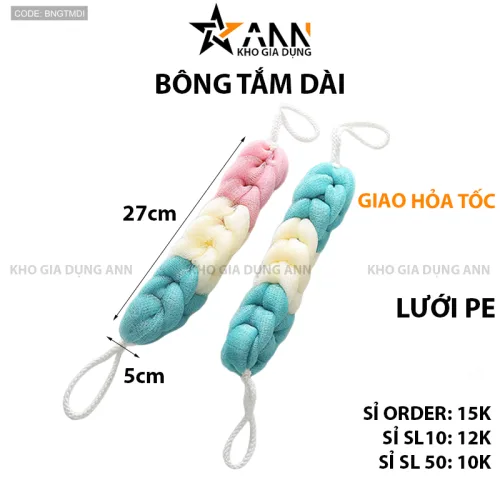 Bảng giá sỉ bông Tắm Dài 3 Màu Tạo Bọt 27X5cm moi
