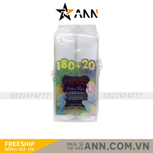 Phân phối bông Tẩy Trang Mihoo 100% Cotton (200 Miếng)