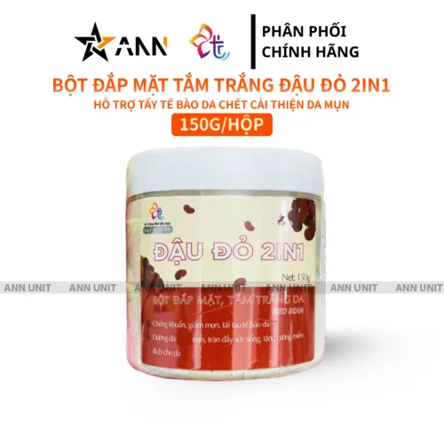 Sỉ bột Đắp Mặt Tắm Trắng Da Đậu Đỏ 2in1 Nguyên Chất T&T Beauty 150g/Hộp