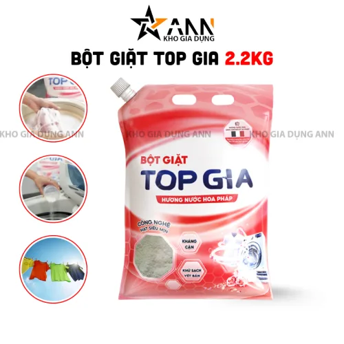 Phân phối bột Giặt Quần Áo Top Gia 2.2kg Hương Nước Hoa Pháp