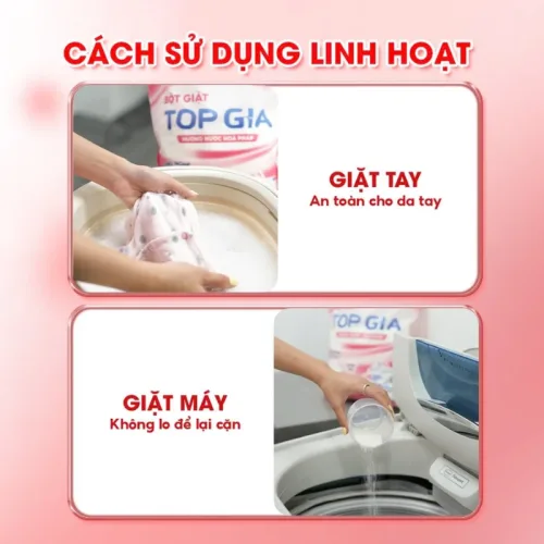 Bột giặt quần áo Top Gia hương nước hoa Pháp, túi 5kg