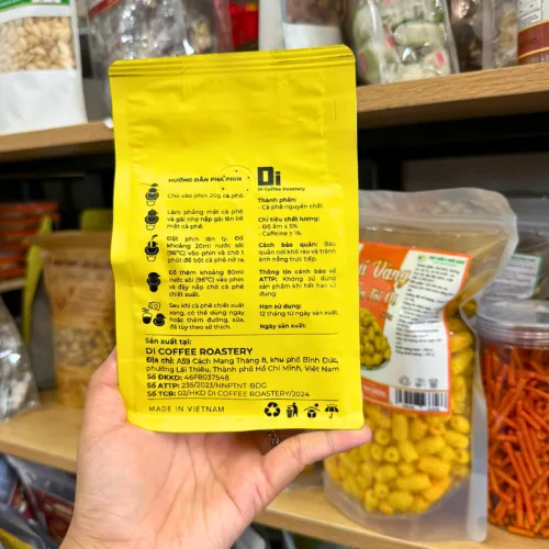 Cà Phê Bột Robusta Rang Mộc 250g - Gói