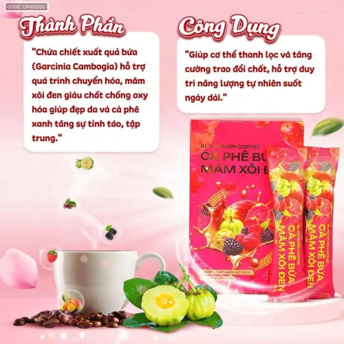 Cà phê bứa mâm xôi đen Blackberry Coffee 16g, hộp 15 gói